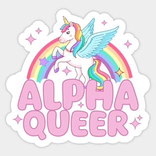 Alpha Queer Unicorn Pride Sticker